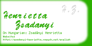 henrietta zsadanyi business card